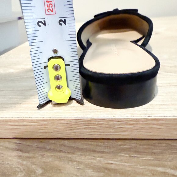 Ann Taylor Suede Leather Black Pointed Toe Flat Ballerina Mule Slides Bow 7 - Picture 10 of 10